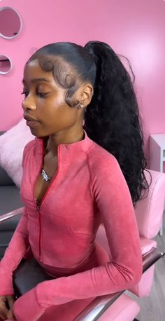 Two Pony Tailed Hairstyle Black Women, Slick Back Pony Tailed Hairstyle, Quick Weave Hairstyles Ponytail, Mid Ponytail Hairstyles Black Women, Slick Back Ponytail Weave, Pony Tailed Hairstyle Black Women, Pony Tailed Hairstyle, Hairstyles On Black Women