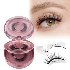 PRICES MAY VARY. 【Magnetic Eyelashes Kit】: The magnetic eyelashes kit includes 2 pairs of magnetic eyelashes, 1 magnetic applicator, 1 small magnetic box with a mirror. Magnetic lashes are easy to apply and remove. Just a minute , you can easily put on the eyelashes, greatly saving your time and energy. 【Comfortable & Long Lasting】: Our soft magnet technology and cruelty-free vegan materials ensure a soothing feel for your eyes, will not add any burden to your eyes. Both of the false eyelashes a Magnetic Eyelashes No Glue, Eyelash Kit, Types Of Eyes, Glamorous Makeup, Magnetic Lashes, Magnetic Eyelashes, Eye Shapes, Makeup Tools Brushes, All About Eyes