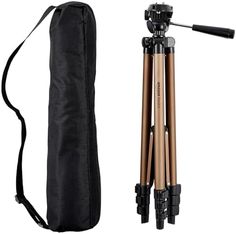 the tripod and bag are next to each other