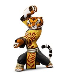 a tiger figurine is posed with its paw on top of it's head