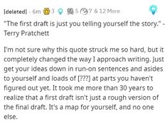 the first draft is just telling yourself the story