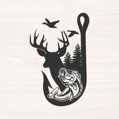 an image of a deer with fish in it's mouth