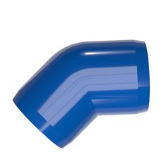 a blue plastic elbow on a white background