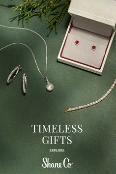 an advertisement with jewelry on it for the holiday season