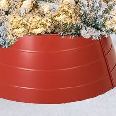 Add the final touch to your modern farmhouse Christmas with this red metal tree collar. Made for 6ft high trees, any shapes or colors, the versatile design works with a variety of holiday decor. This unique tree collar keeps everything neatly contained, producing a streamlined look underneath your tree. Glitzhome 22-in Red Tree Collar Tree Skirt | 2010600041 Metal Tree Collar, Modern Farmhouse Christmas, Tree Collar, Modern Farmhouse Design, Cool Christmas Trees, Red Tree, Unique Trees, Metal Tree, Tree Stand