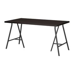 a black table on a white background with no people in the room to see it