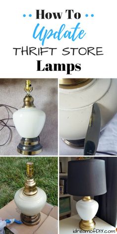 how to update thrift store lamps with pictures and instructions on how to paint them