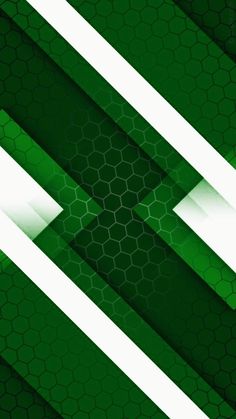 an abstract green and white background with diagonal lines in the center, as well as hexagonal shapes