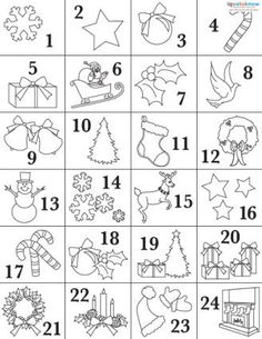 printable christmas worksheet for kids with numbers and pictures to help them learn how to