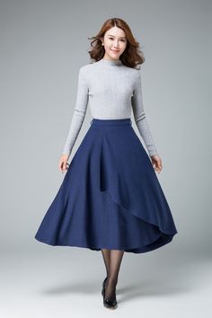 evening skirt, blue skirt, wool skirt, layered skirt, tie belt skirt 1 – XiaoLizi Fall Asymmetrical Lined Skirt Dress, Blue Asymmetrical Skirt For Work, Blue Relaxed Maxi Skirt For Fall, Blue Pleated Maxi Skirt For Fall, Elegant Blue Tiered Maxi Skirt, Blue Skirt For Workwear In Winter, Elegant Winter Ruffled Skirt, Fitted Blue Asymmetrical Wrap Skirt, Fitted Blue Elegant Wrap Skirt