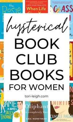 several books with the words,'mysterious book club books for women'in front of them