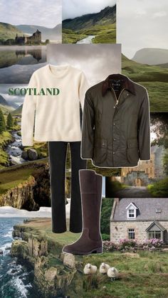 Scotland travel, scotland outfit idea, scottish highlands, Scotland aesthetic, outlander, english countryside, english countryside aesthetic, cottage core, travel scotland, amazon afffilate links, scotland mood board English Countryside Fashion, English Countryside Aesthetic, Scotland Outfit, Scotland Aesthetic, Aesthetic Cottage Core, British Country Style, Countryside Aesthetic