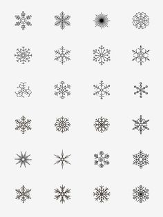 snowflakes are shown in black and white