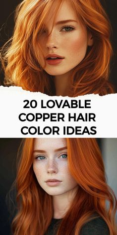 Check out 20 amazing copper hair color ideas to revamp your look. These copper hair color inspirations include a variety of shades, from bold and bright to subtle and sophisticated, ensuring you find the perfect hue to enhance your personal style. Bright Copper Hair, Hazel Brown Eyes, Copper Hair Color Ideas, Hair Color For Fair Skin, Red Copper Hair Color, Red Hair With Highlights, Copper Red Hair