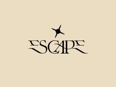 the word escape written in black on a beige background