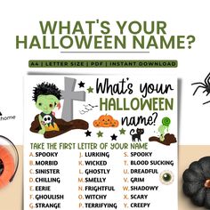 halloween printables for kids with the words what's your name?