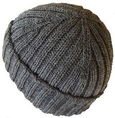 a gray knitted hat on a white background