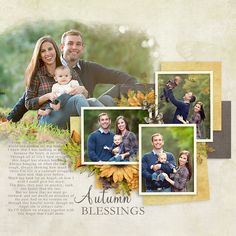 a family photo collage with autumn photos