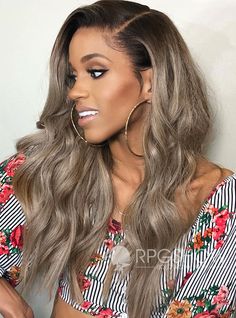 Anthony Cuts Loose Wavy Side Bangs Gray Lace Front Wig - AnthonyCuts054 Wavy Side Bangs, Anthony Cuts, Blonde Curly Wig, Best Lace Wigs, Blonde Bob Wig, Real Hair Wigs, All Hairstyles, Raw Hair, Side Bangs