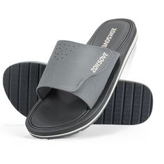 PRICES MAY VARY. [ Comfortable Slides for Men ] The soft PU top with hook look adjustable straps provides customized comfort. It is suitable for indoor and outdoor activities during summer days. [ Adjustable Men's Slides ] These men's grey slide shoes have a hook-and-loop closure to ensure the best fit for you; Especially on those hot days when your feet need a bit more air. [ Cushioned Foam Insole ] With a high-quality memory foam insole, the men's slide sandals offer excellent cushioning; You Comfortable Slide Flip Flops For Outdoor Activities, Slides For Men, Slide Shoes, Mens Slide Sandals, Summer Footwear, Men Slides, Beach Friends, Black Slides, Summer Flip Flops