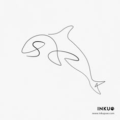 a drawing of an orca whale on a white background