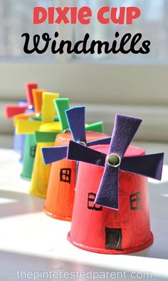 an image of some colorful paper windmills