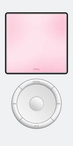 an apple ipod is shown with its pink back and white front side, as well as the