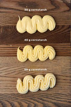 four different types of butter on top of a wooden table with text overlaying them