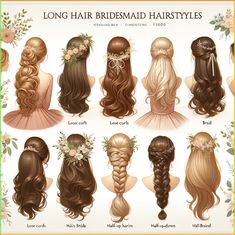 long hair bridesmaid hairstyles