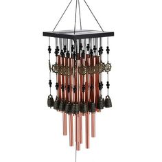 a wind chime with bells hanging from it