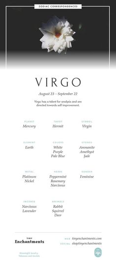 the virgo concert poster with an image of a white flower on it's side