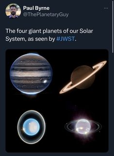 the four planets of our solar system, as seen by jw's tweet