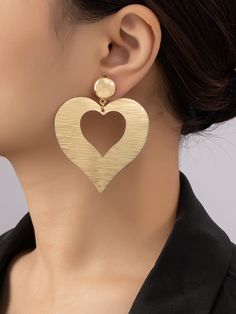 Brass Jewellery, Ear Ring, Art Clay, Gold Jewelry Fashion, Heart Jewelry