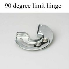 an image of a metal object with the words 90 degree limit hinge