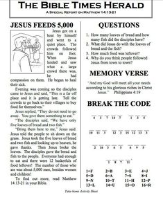 the bible times herald page for jesus feeds 500 questions