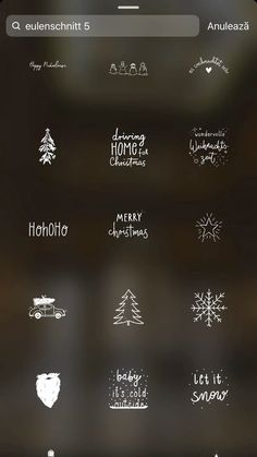 an iphone screen with different christmas stickers on it