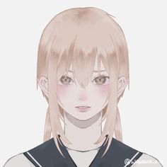 an anime character with blonde hair and bangs