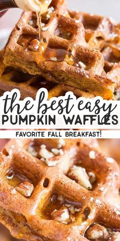 the best easy pumpkin waffles recipe is made with only three ingredients