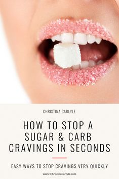 Discover How to Stop Sugar Cravings fast and get control over food quickly from a former sugar addict. Stop cravings in 30 seconds or less. Sugar Busters, Stop Cravings, Stop Sugar, Craving Carbs, Sugar Addict