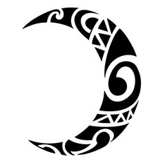 a black and white crescent tattoo design