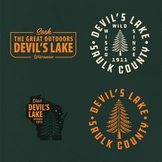 the logos for devil's lake, devils lake and devil's lake state parks