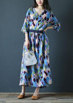 Loose v neck drawstring cotton summer dresses Sleeve plaid Maxi Dresses
 
Materials used:cotton blended

Measurement:One size fits all for this item. Please make sure your size doesn't exceed this size: XL/US16-18/EUR44   
   
Shoulder 39cm / 15.21"
Sleeve length 37cm / 14.43"
length 120cm / 46.8"
bust 104cm / 40.56"


We ship worldwide.

Tracking numbers provided for all orders. Cocktail Dress Beach, Cotton Summer Dresses, Summer Dresses With Sleeves, Dresses Materials, Party Dress Summer, Muumuu Dress, Mumu Dress, Cotton Dress Summer, Loose Fitting Dresses