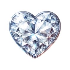 a heart shaped diamond on a white background