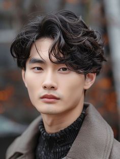 Guy Hairstyles Reference, Different Face Shapes Men, Man Layered Haircut, Korean Men Reference, Men With Soft Features, Long Hair Side Part Haircut, Kdrama Hair Men, Wavy Hair Styles Men, Kpop Hairstyles Men