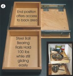 an open drawer with instructions on how to install the base and insert it in place