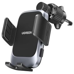 the ugreen car phone holder is attached to a cellphone with an air vent