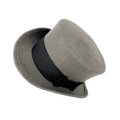 Edwardian top hat made of gray wool felt in short crown and embellished with a 50 milimeters wide black grosgrain ribbon. Topper wool felt  hat ideal for everyday and special occasions such as weddings, cocktails or parties. For man and woman.You can make your hat with your favorite color by choosing it from my Wool felt color card.Measurements in centimeters are 32 x 27. Crown height 11. Brim length 6. These measurements may have some slight variation depending on the size of the hat.The end of Vintage Top Hat With Flat Brim, Classic Short Brim Winter Costume Hat, Classic Short Brim Costume Hat For Winter, Classic Mini Hats With Curved Brim For Kentucky Derby, Classic High Crown Mini Hats For Kentucky Derby, Classic Mini Hats For Kentucky Derby With Curved Brim, Adjustable Top Hat With Short Brim For Derby, Classic Adjustable Mini Hat With Short Brim, Elegant Gray Hat With Short Brim