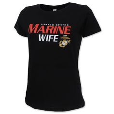 Show your love and support with the Ladies United States Marine Wife T-Shirt! 100% combed ring-spun cotton Ladies fit Double-needle hem sleeves and bottom Screen printed design