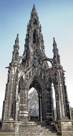 an old building with many spires and arches