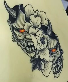 an image of a skull with flowers on it